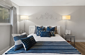 Create stunning pillowscapes with SquaredCharm indigo mud cloth pillows