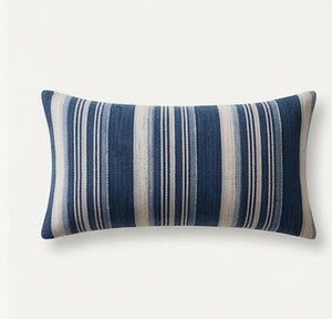 Indigo Blue Striped Mud Cloth Pillow Cover | Angie |