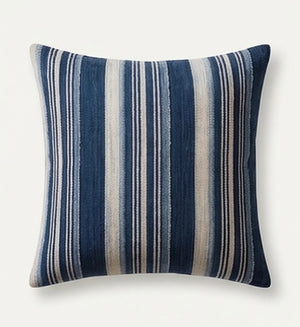Indigo Blue Striped Mud Cloth Pillow Cover | Angie |