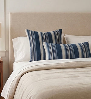 Indigo Blue Striped Mud Cloth Pillow Cover | Angie |