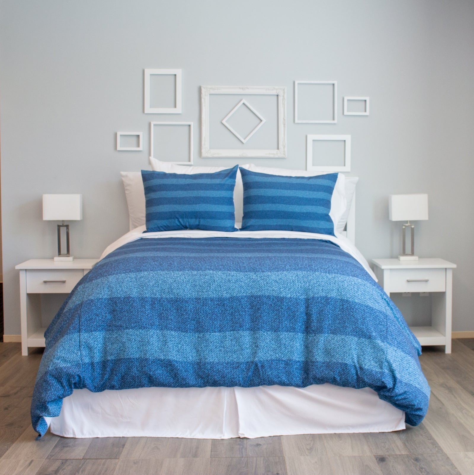 SquaredCharm Blue Stripe Duvet Set - Walker