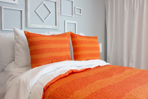 SquaredCharm Orange Stripe Duvet Set - Kimmie