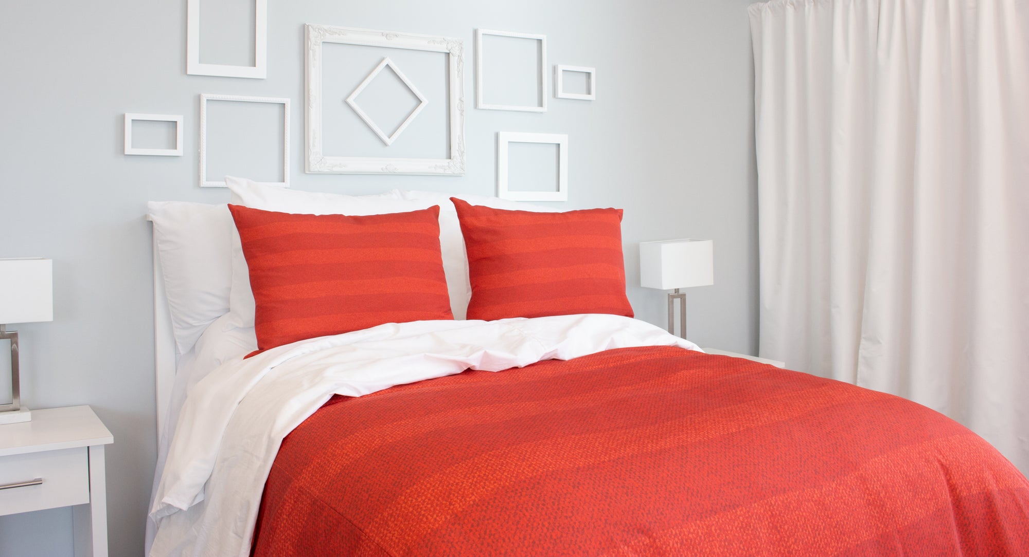 SquaredCharm Red Stripe Duvet Set - Joy