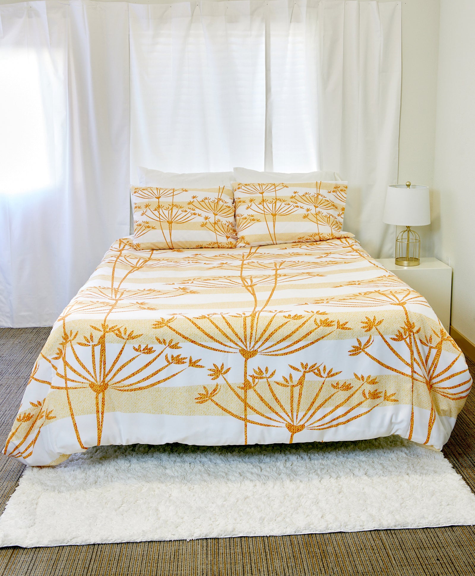 SquaredCharm Orange Umbrella Stripe Duvet Set - PJ