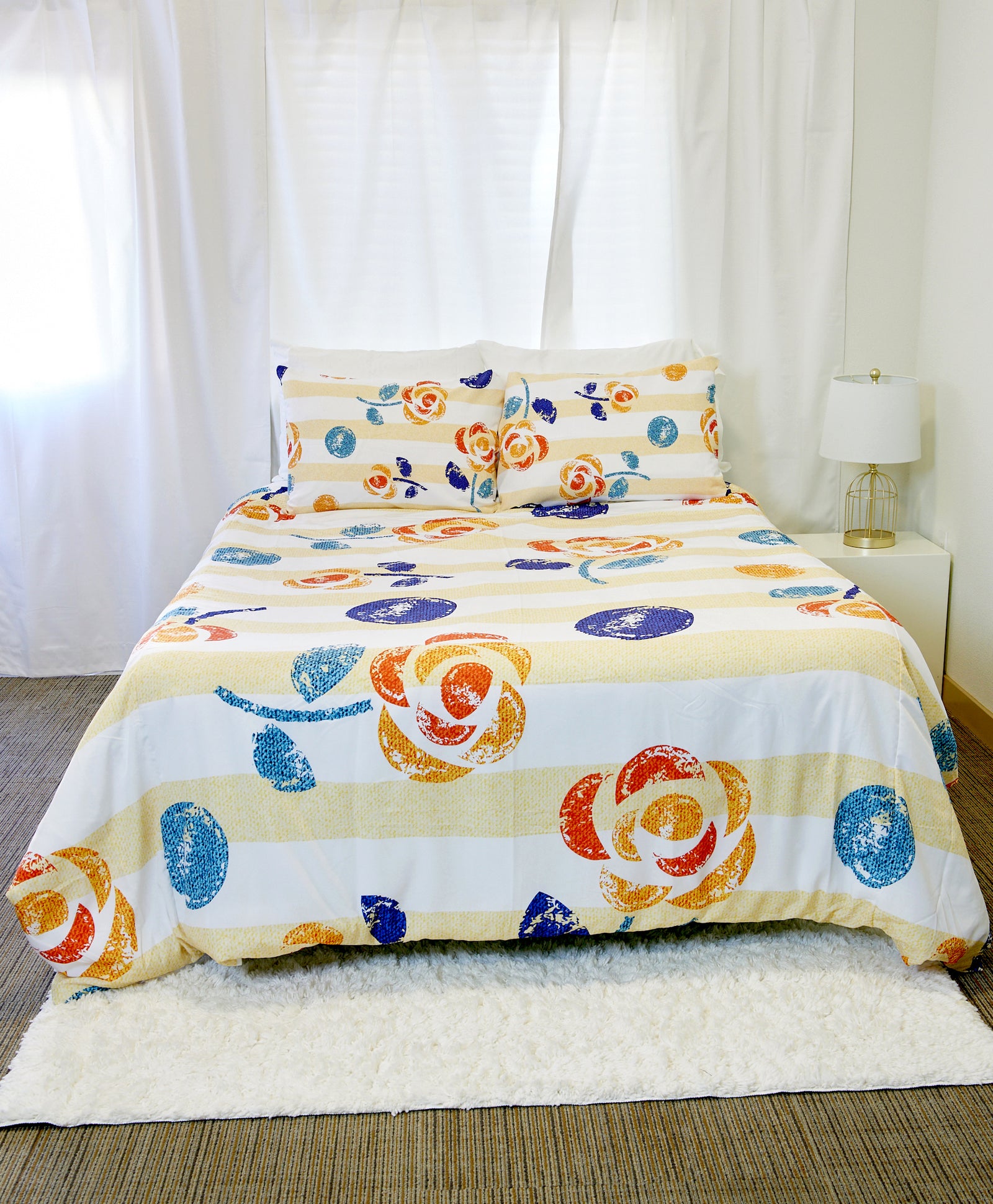 SquaredCharm Floral Stripe Duvet Set - Rosie