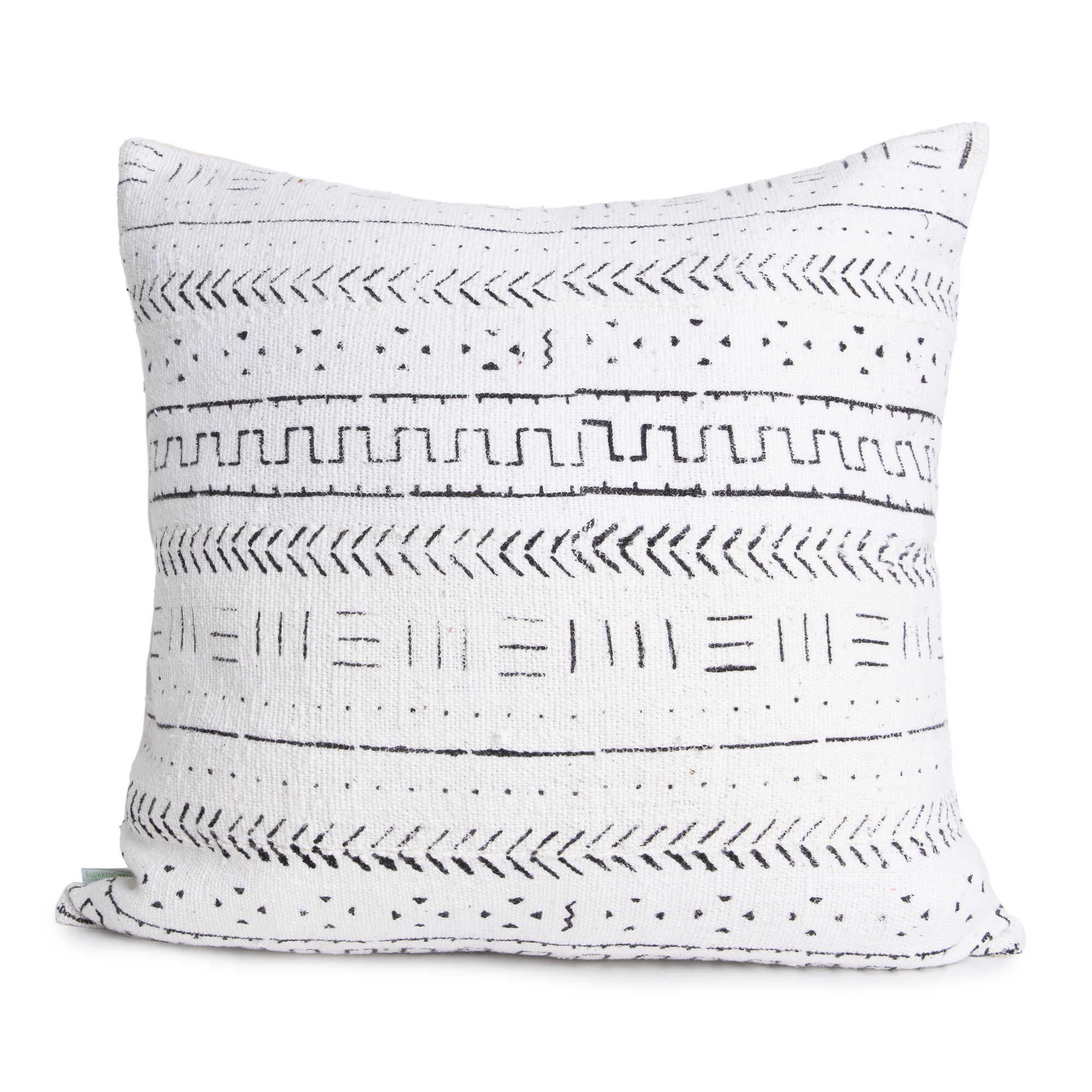 White Mud Cloth Pillow Cover | Cassie| 20x20