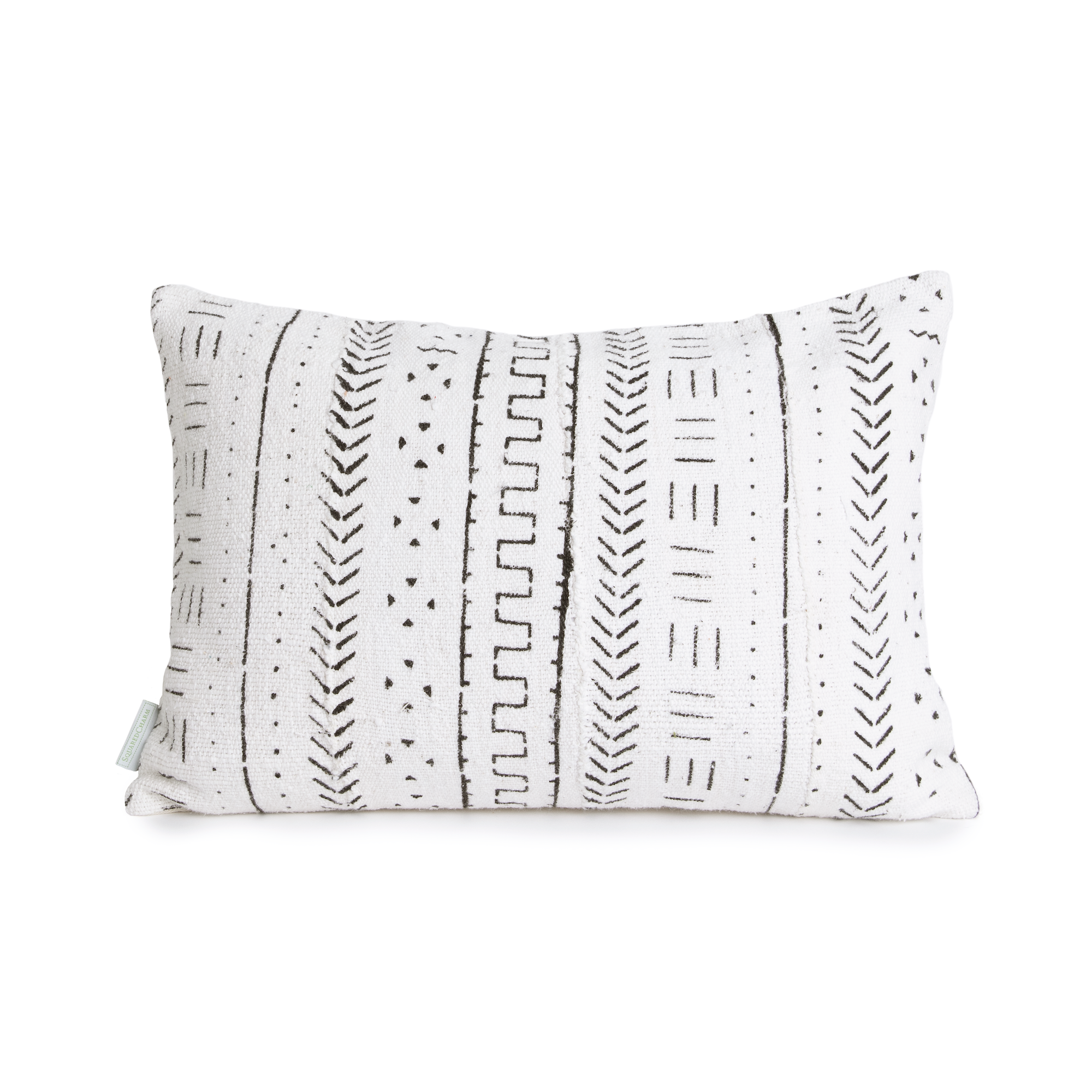 White Mud Cloth Pillow Cover | Cassie | 12x18