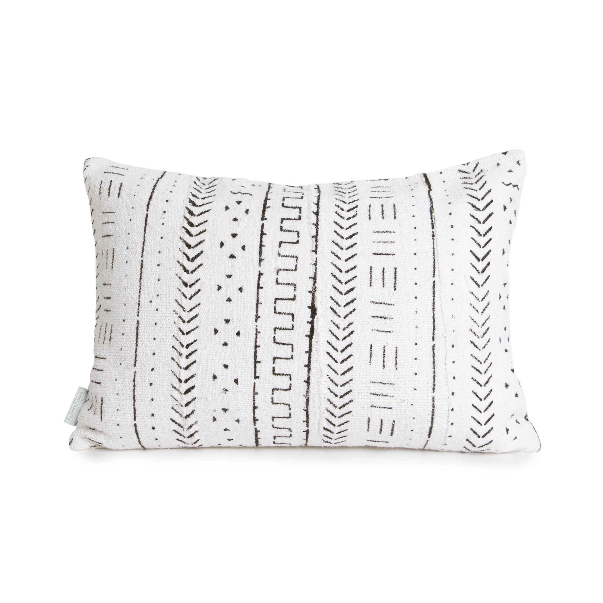 White Mud Cloth Pillow Cover | Cassie | 12x18