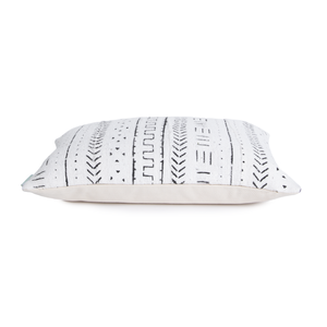 White Mud Cloth Pillow Cover | Cassie | 12x18